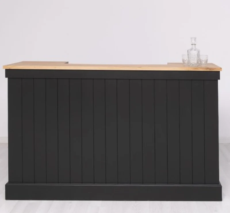 Casa Padrino Theke im Landhausstil mit Eichenholzplatte, 180 x 51 x 107 cm