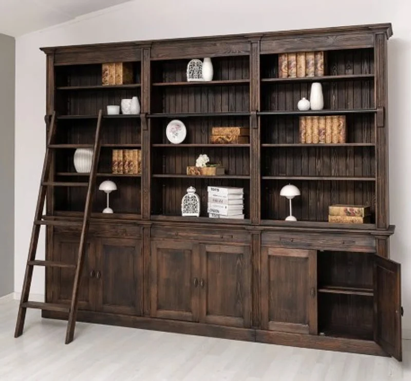 Casa Padrino Bücherregal im Landhausstil, 300 x 42 x 240 cm