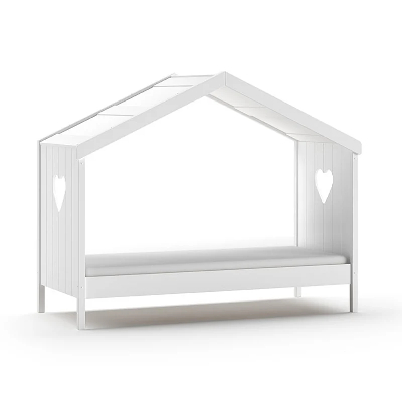 Lit cabane ouvert 90x200 sommier inclus Vipack Amori Blanc