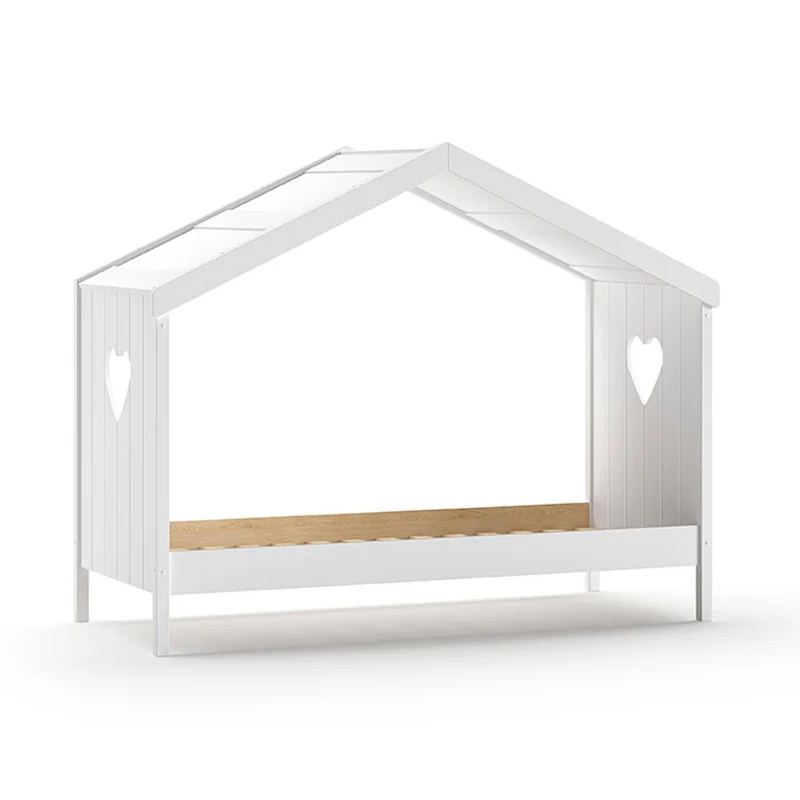 Lit cabane ouvert 90x200 sommier inclus Vipack Amori Blanc