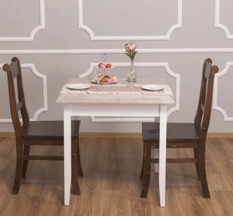 Casa Padrino Esstisch im Landhausstil, 80 x 80 x 78 cm