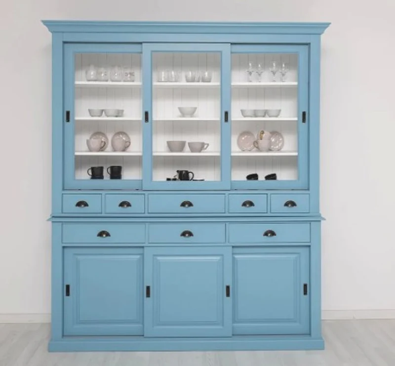 Casa Padrino Sideboard im Landhausstil mit 3 Schiebetüren, 199 x 48 x 225 cm