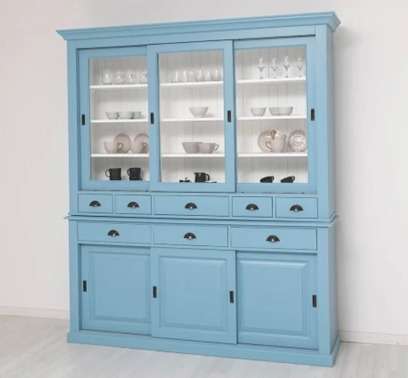 Casa Padrino Sideboard im Landhausstil mit 3 Schiebetüren, 199 x 48 x 225 cm