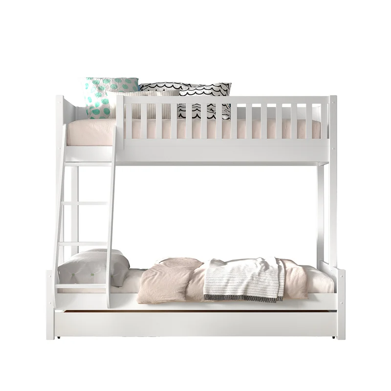 Lit superposé 90-140x200 sommiers et tiroir inclus Vipack Scott Blanc