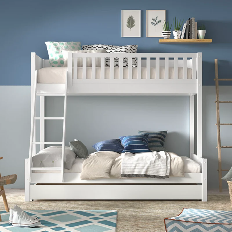 Lit superposé 90-140x200 sommiers et tiroir inclus Vipack Scott Blanc