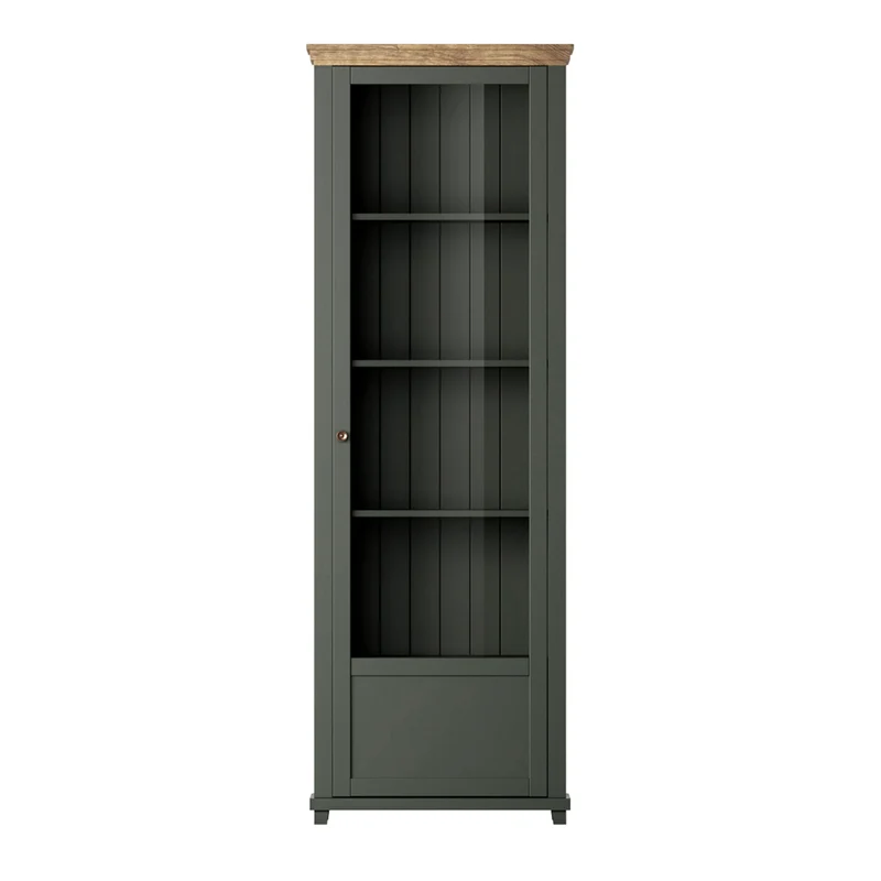 Vitrine 1 porte ouverture droite Martin Vert et Bois