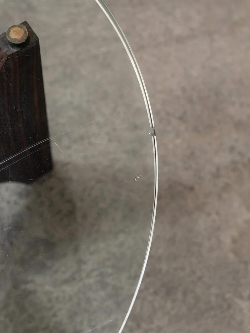 Donna, la table basse en verre et palissandre N°1070