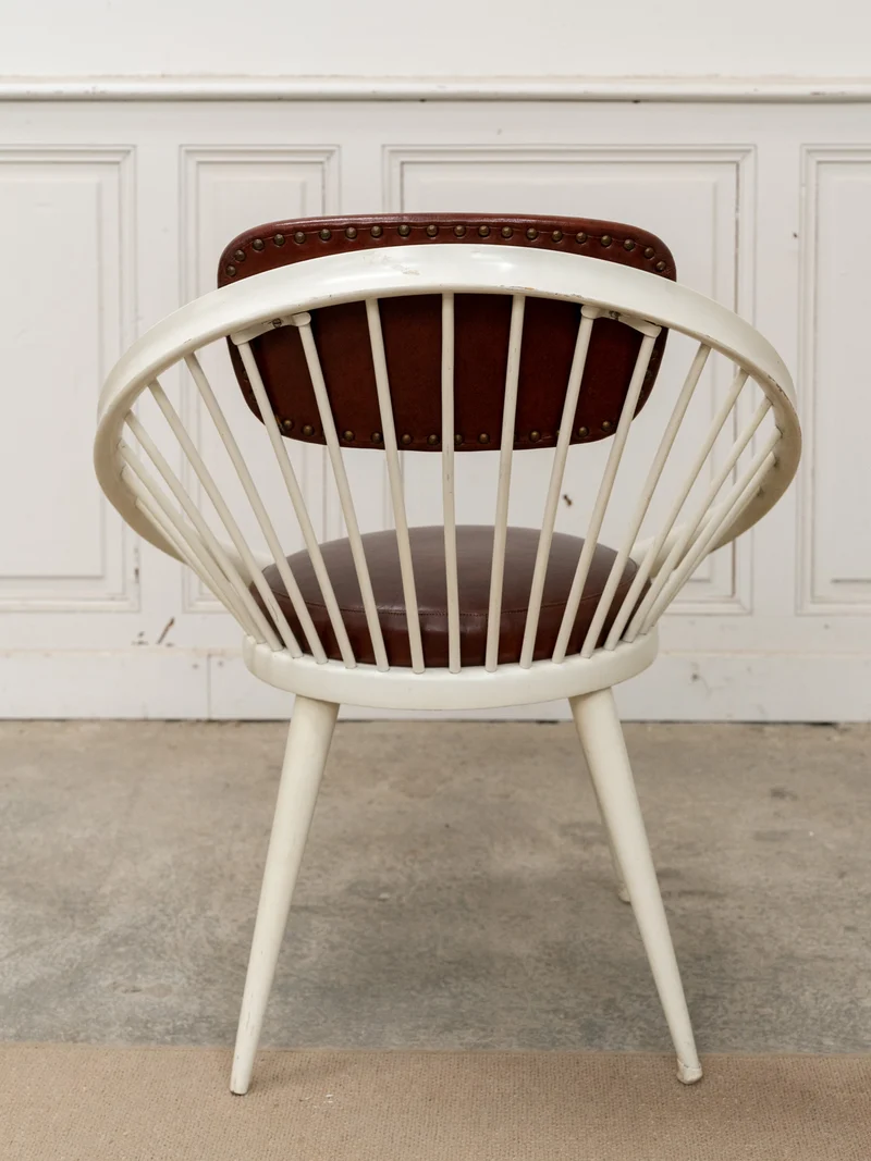 Jakob, le fauteuil circle en cuir par Yngve Ekström N°1293