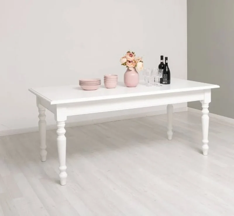 Casa Padrino Esstisch im Landhausstil Weiß, 180 x 90 x 78 cm