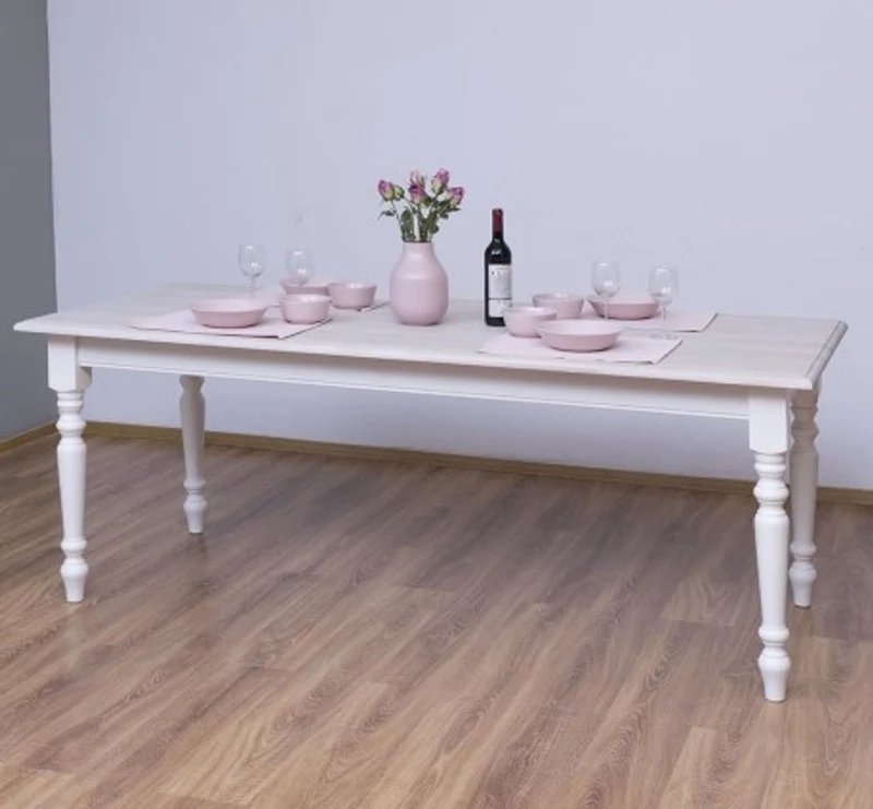 Casa Padrino Esstisch im Landhausstil mit Eichenholzplatte, 210 x 90 x 78 cm