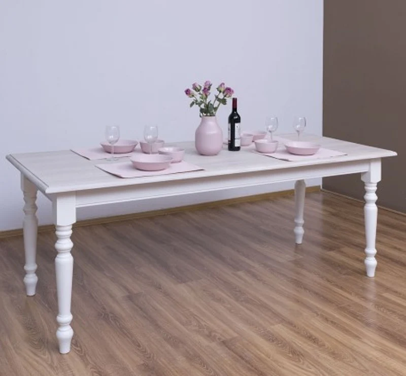 Casa Padrino Esstisch im Landhausstil mit Eichenholzplatte, 160 x 90 x 78 cm