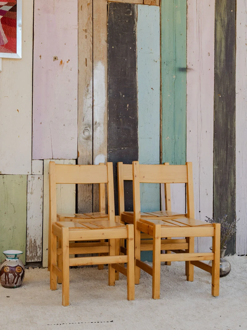 Claude, le lot de 4 chaises en bois N°1389