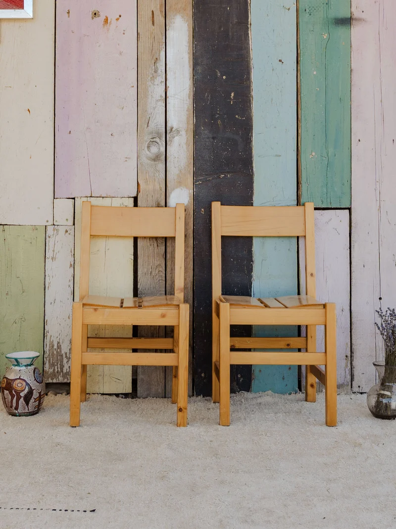 Claude, le lot de 4 chaises en bois N°1389