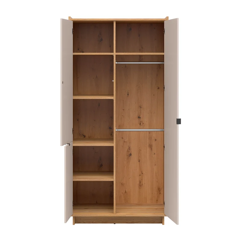 Armoire 3 portes Donna Cachemire et Bois