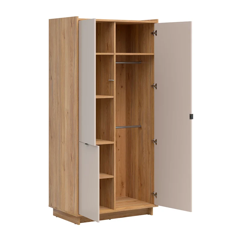 Armoire 3 portes Donna Cachemire et Bois