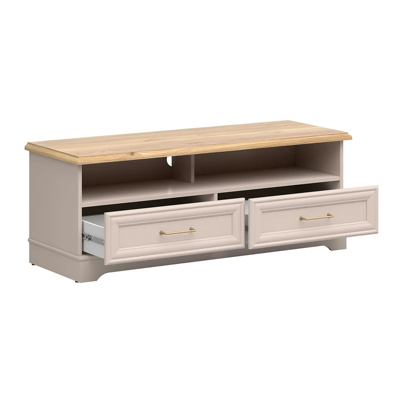Meuble TV 2 tiroirs 124 cm Perle Cachemire