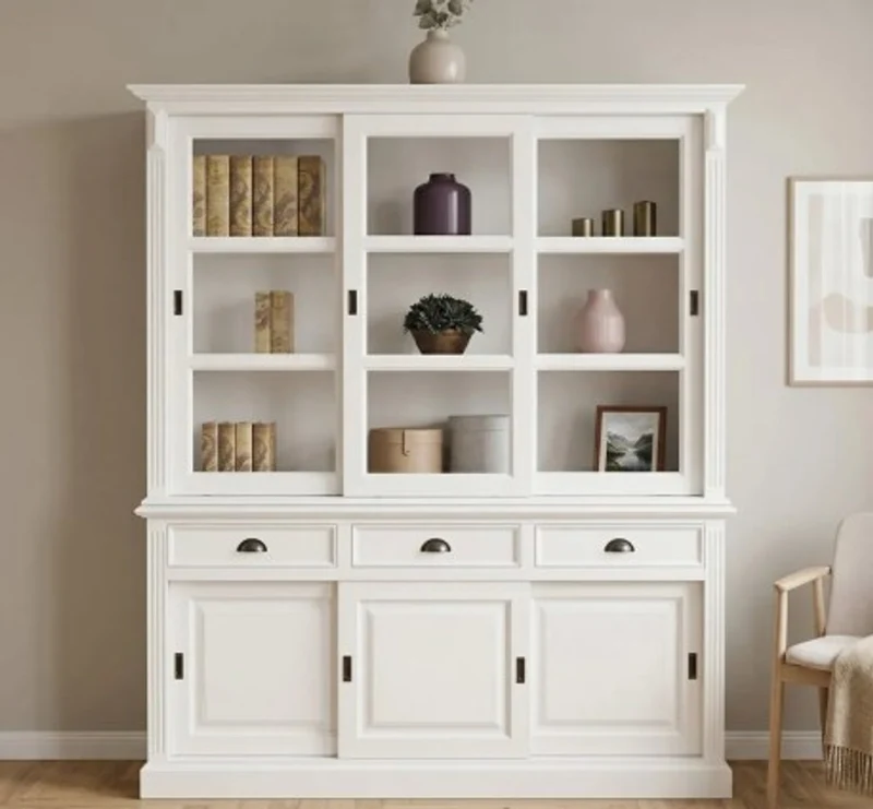 Casa Padrino Sideboard im Landhausstil mit 6 Schiebetüren und 3 Schubladen, 180 x 51 x 220 cm