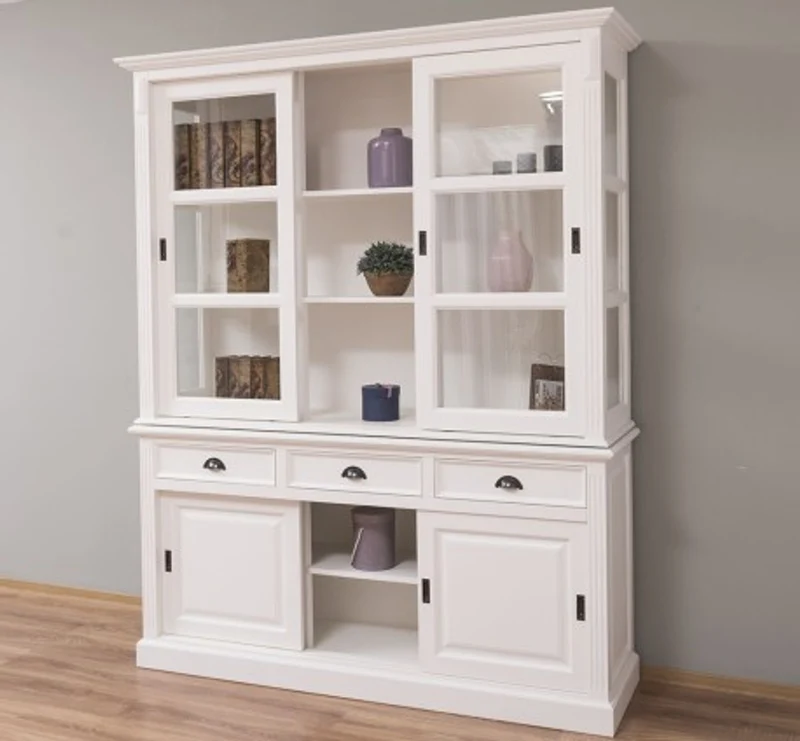 Casa Padrino Sideboard im Landhausstil mit 6 Schiebetüren und 3 Schubladen, 180 x 51 x 220 cm