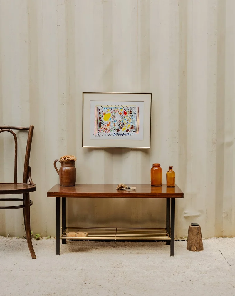 Donna, la table basse en bois et métal N°1063
