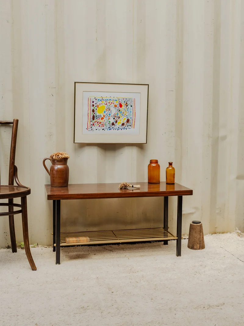 Donna, la table basse en bois et métal N°1063