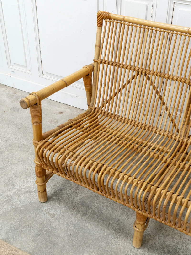 Martine, la banquette deux places en rotin N°55