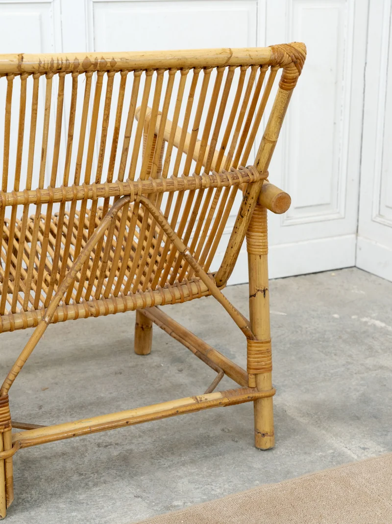 Martine, la banquette deux places en rotin N°55