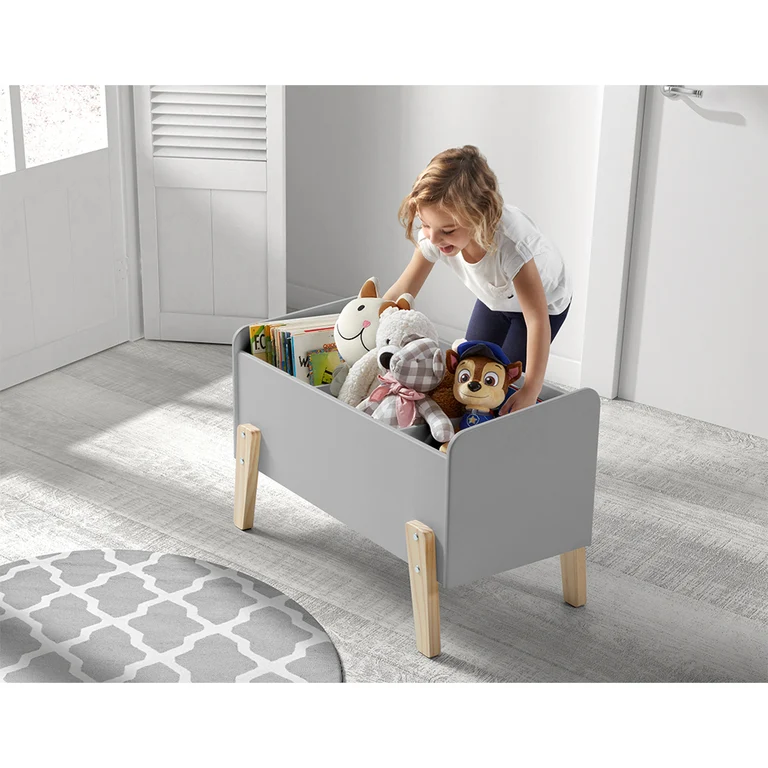 Coffre à jouets Vipack Kiddy - Gris cool