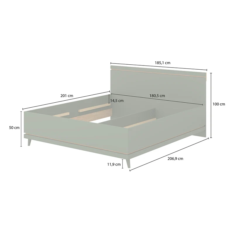 Lit coffre 180x200 sommier inclus Sandy Vert