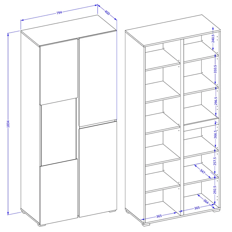 Vaisselier 2 portes Lilia Vert
