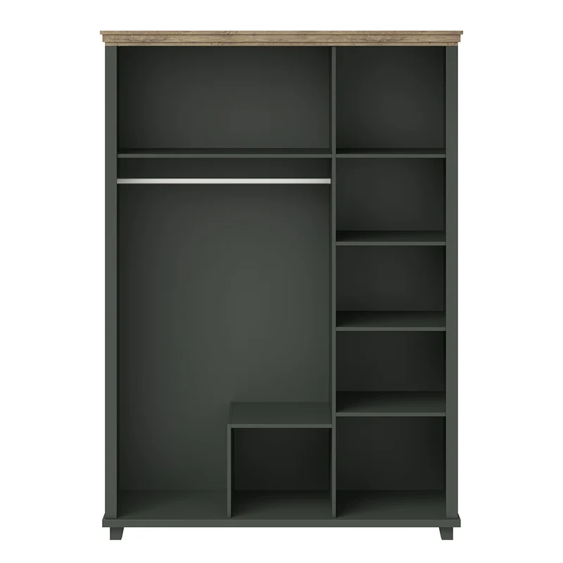 Armoire 3 portes Martin Vert et Bois