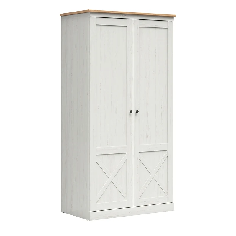 Armoire 2 portes Victoria Blanc et Bois