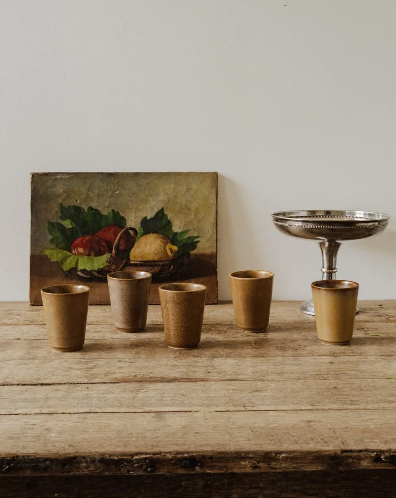 Eugène, le lot de 5 verres en grès brun N°236