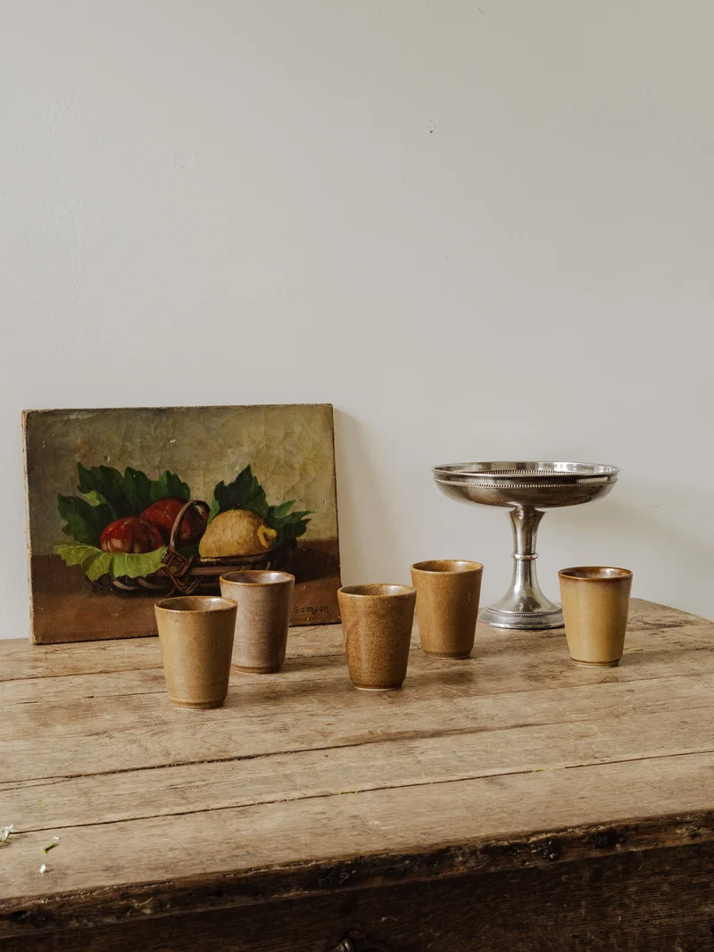 Eugène, le lot de 5 verres en grès brun N°236