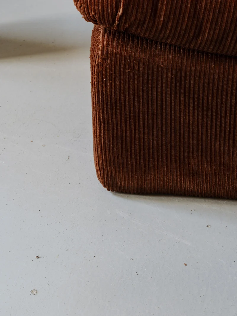 Jakob, la paire de fauteuils en velours côtelé marron N°1288