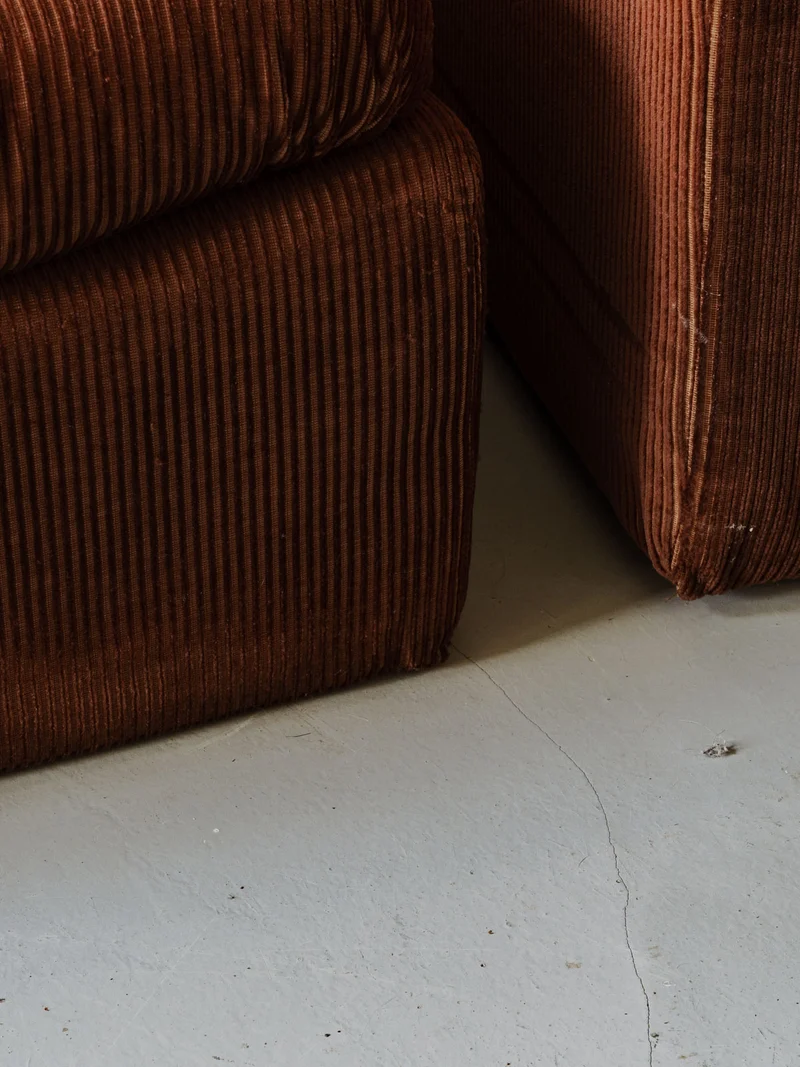 Jakob, la paire de fauteuils en velours côtelé marron N°1288