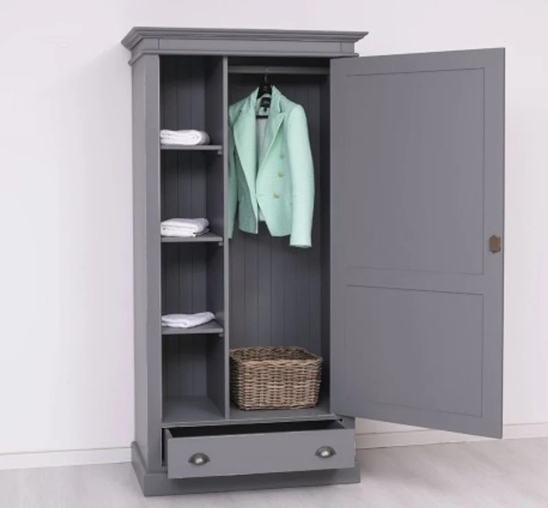 Casa Padrino Kleiderschrank im Landhausstil mit 1 Tür und 1 Schublade, 103 x 59 x 200 cm
