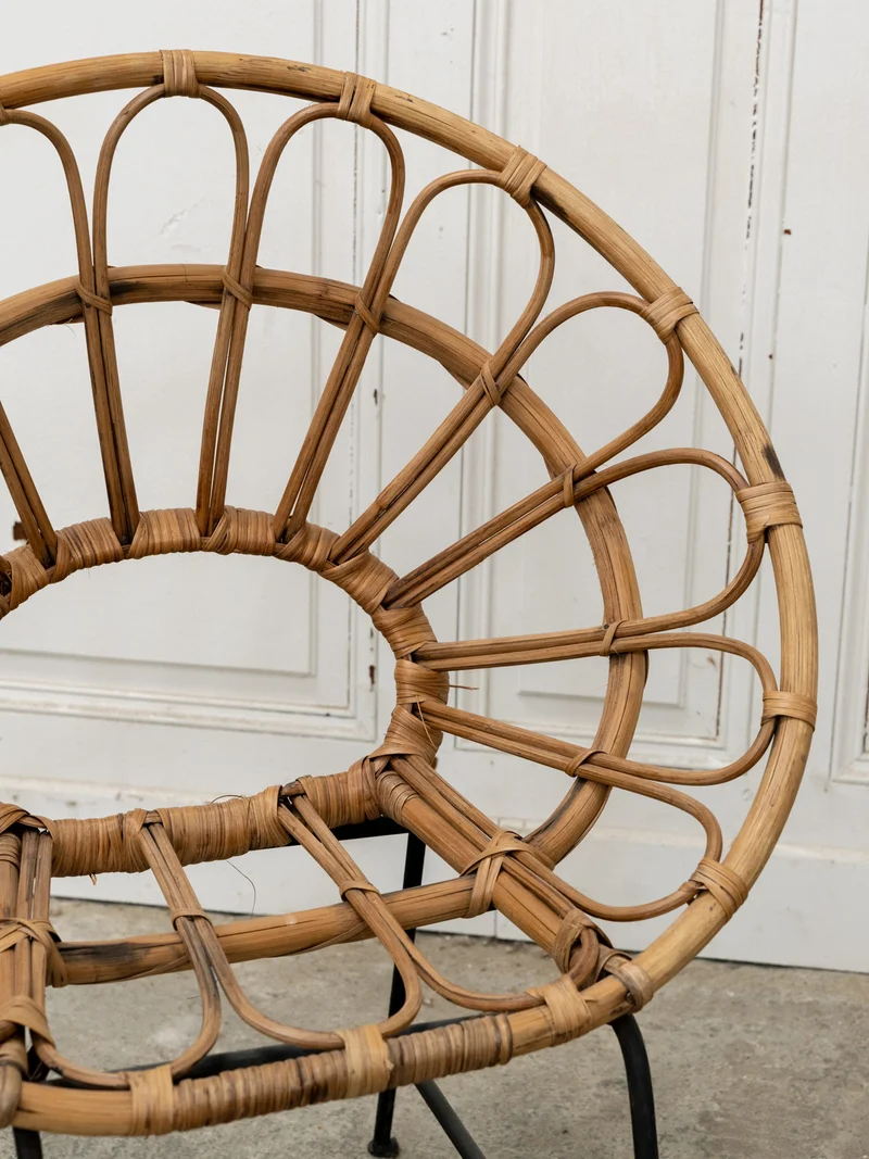 Marcus, le fauteuil pour enfant en rotin et métal N°328