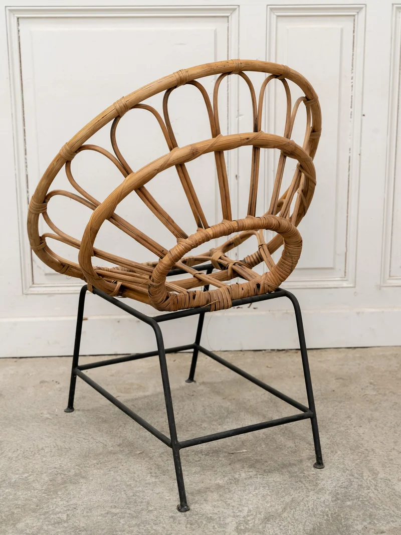 Marcus, le fauteuil pour enfant en rotin et métal N°328