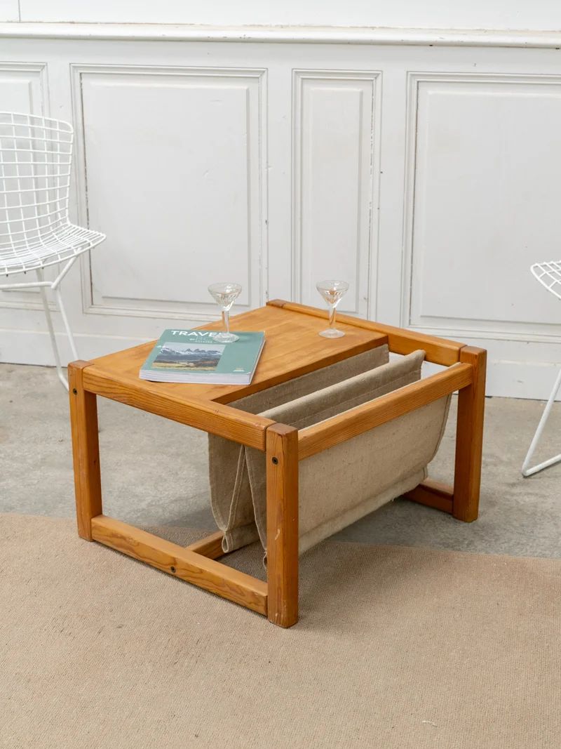 Donna, la table basse avec son porte-revue en toile N°1068