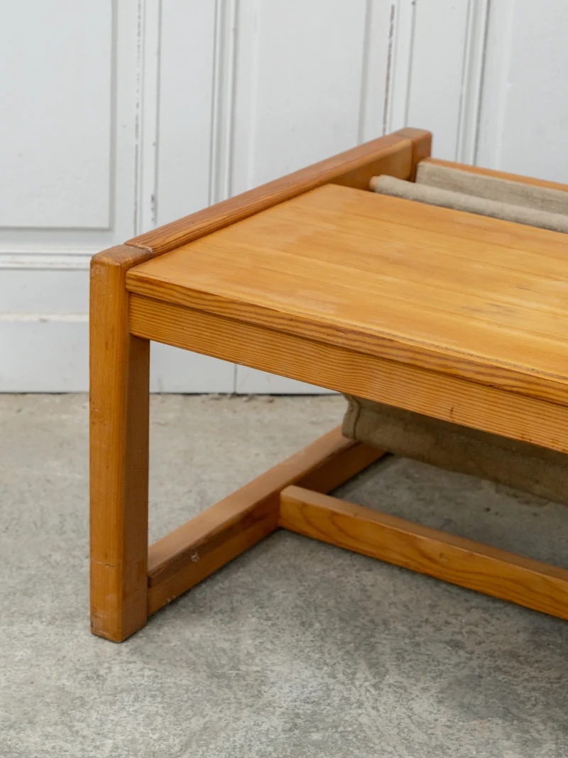 Donna, la table basse avec son porte-revue en toile N°1068