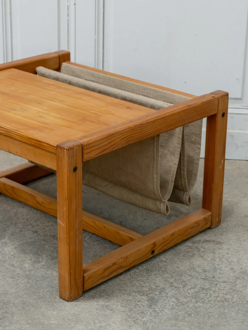 Donna, la table basse avec son porte-revue en toile N°1068