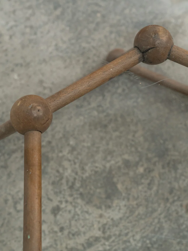 Donna, la table basse ronde en verre et bois N°1071