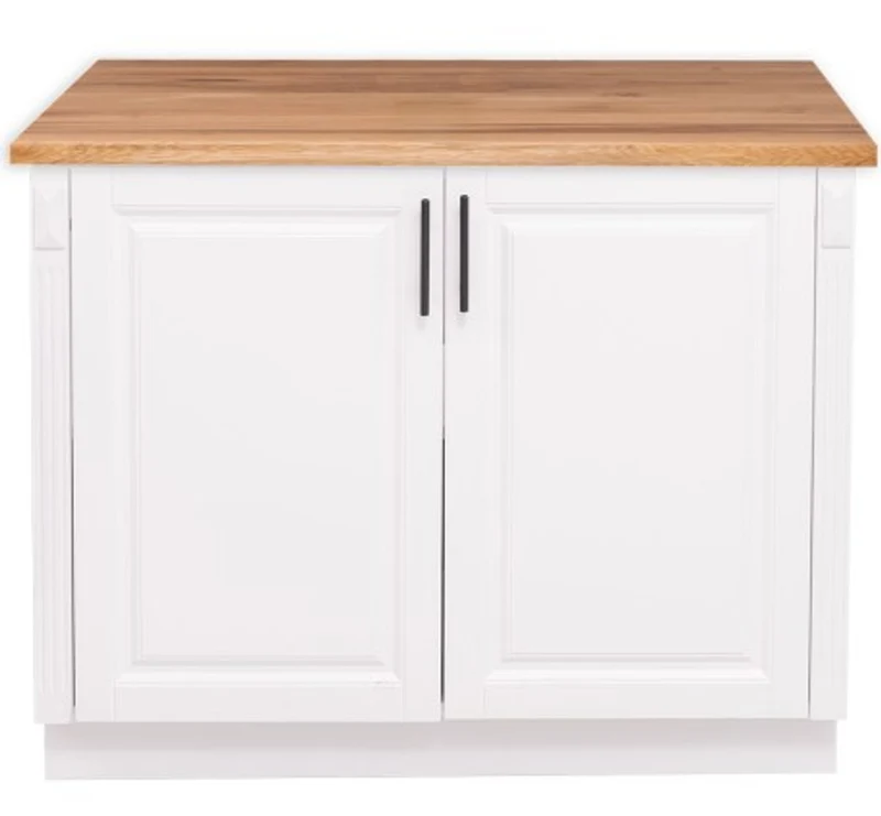 Casa Padrino Küchenschrank im Landhausstil mit 2 Türen und Eichenholzplatte, 114 x 60 x 89 cm