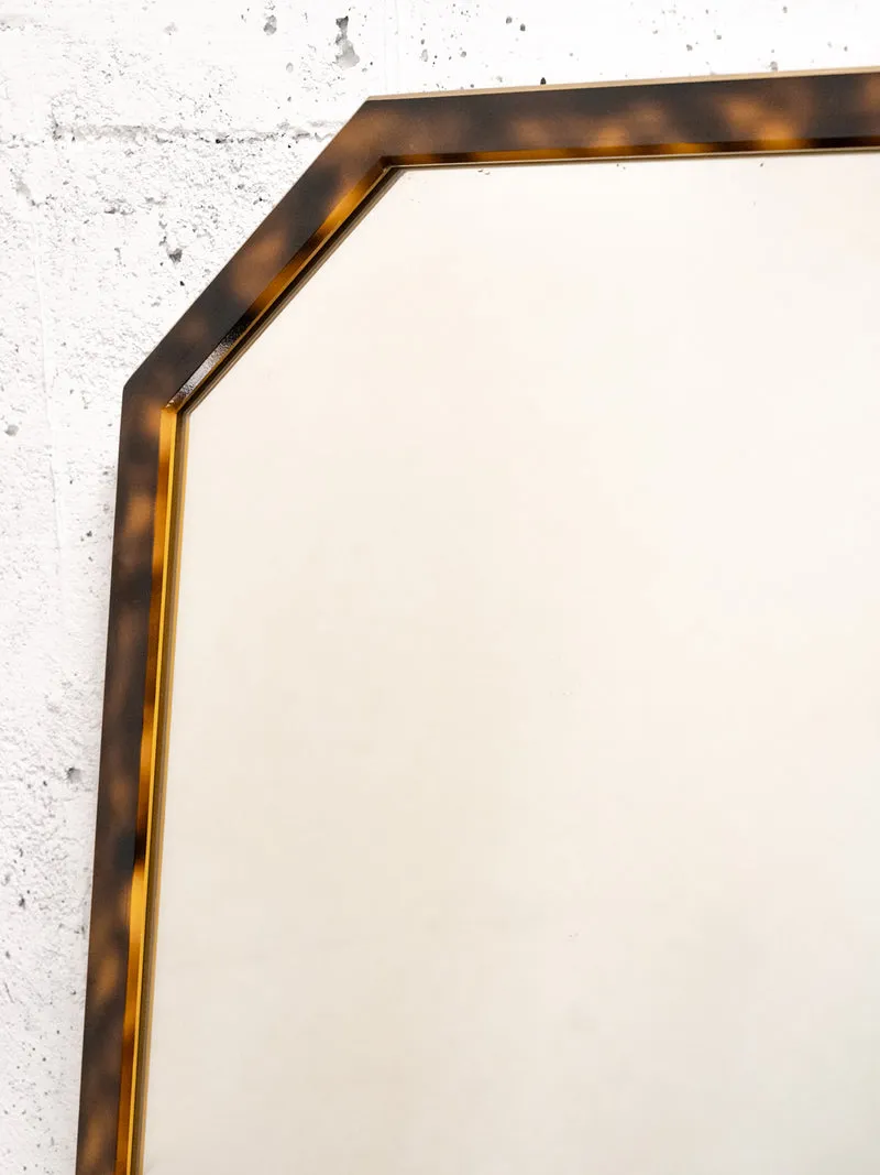 Louise, la console coiffeuse avec miroir imitation écaille de tortue N°318