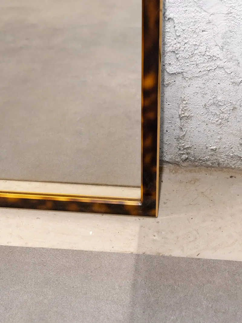 Louise, la console coiffeuse avec miroir imitation écaille de tortue N°318