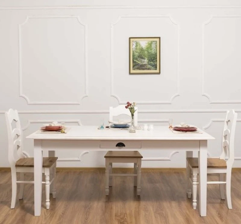 Casa Padrino Esstisch im Landhausstil mit Eichenholzplatte, 180 x 90 x 78 cm