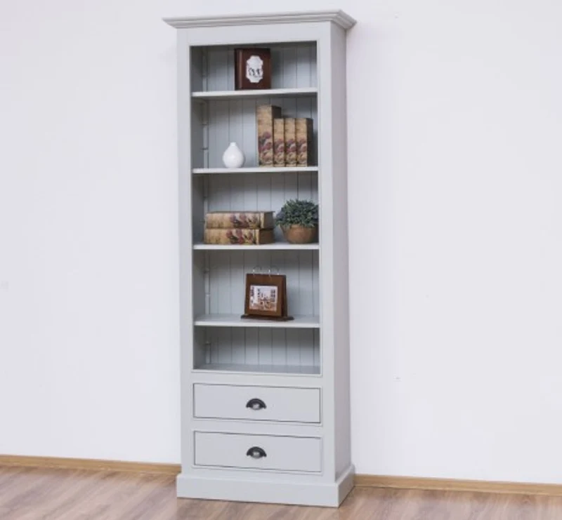 Casa Padrino Bücherregal im Landhausstil mit 2 Schubladen, 79 x 39 x 210 cm