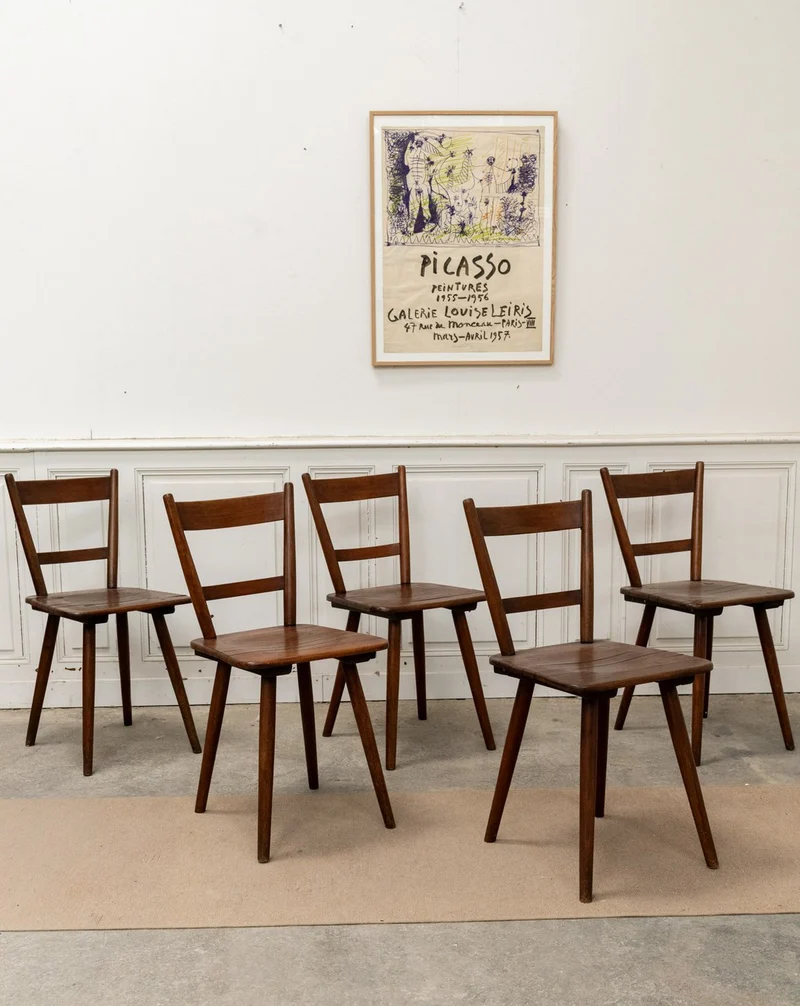 Alma, le lot de 5 chaises vintage par Adolf Schenck N°1692