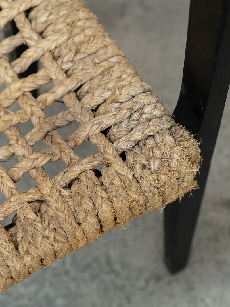 Ernest, le fauteuil Audoux Minet en hêtre et corde tressée N°1053