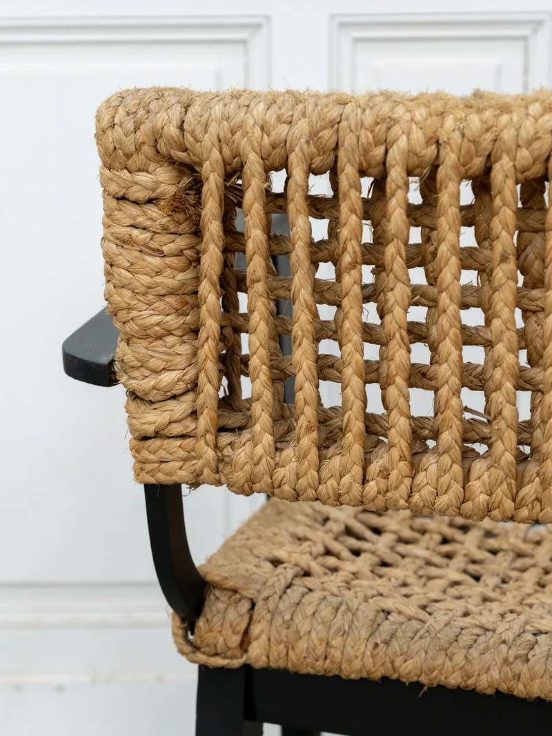 Ernest, le fauteuil Audoux Minet en hêtre et corde tressée N°1053